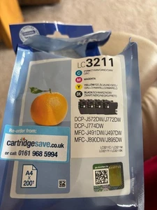 Genuine Brother LC3211 Cyan, Magenta, Yellow, Black & Value Pack Ink Cartridges - Afbeelding 1 van 5