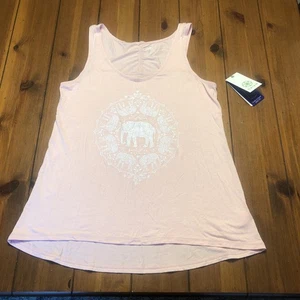 Camiseta sin mangas GAIAM Harmony Elephant YOGA rosa MEDIANA fácil ajuste suelta suave elástica nueva con etiquetas - Imagen 1 de 15
