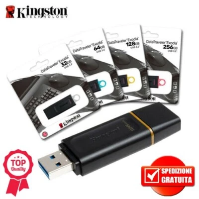PENDRIVE KINGSTON USB 3.2 KINGSTON DTX CHIAVETTA 16 GB 32 GB 64 GB 128 GB 256 GB - Immagine 1 di 4