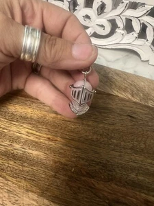 Retired RARE Juicy Couture 2008 Silver and Pink Knight Helmet Charm YJRU2482 - Picture 1 of 11