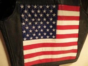 Harley Leather Gallery Leather Vest size Small American Flag - Bild 1 von 5