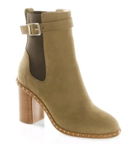 Rag And Bone Romi Nubuck Suede Leather Chelsea Buckle Boots Green uk 2.5 eu 35 - Picture 1 of 11