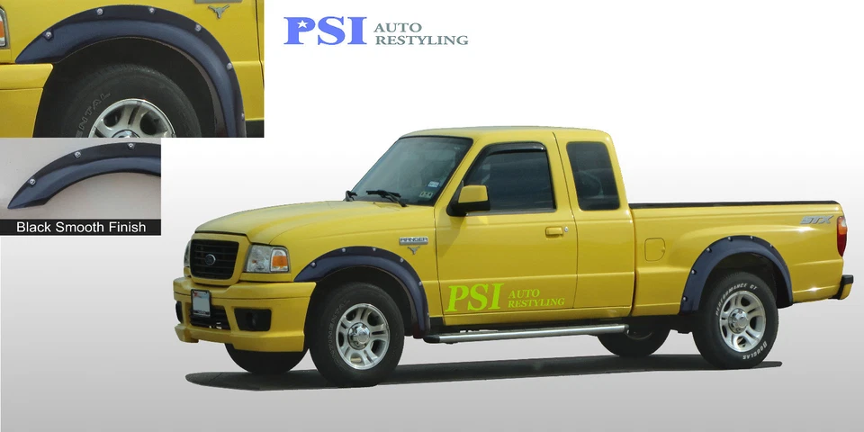 Black Paintable Pocket Rivet Bolt Fender Flares 1993-2011 Ford Ranger Full Set Foto 1 de 1
