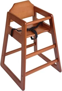 Dark Wood Finish Wooden High Chair - Picture 1 of 7