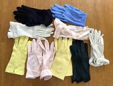 Womens Gloves Vintage 1940s-60s Nylon Cotton Vinyl Mixed Lot 9 Pairs AS IS