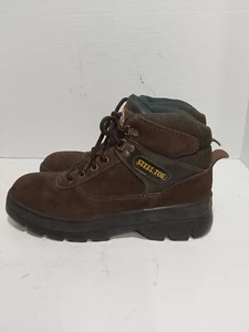 WORKLOAD BROWN LEATHER STEEL TOE ANKLE WORK MEN'S 8.5 BOOTS - Picture 1 of 5