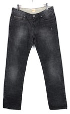HUGO BOSS Orange25 Black Worn Regular Fit Jeans Men's W33/L34 Ripped Faded Grey