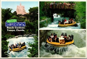 Postcard Florida Tampa FL Busch Gardens Congo River Rapids Multi View - Picture 1 of 2