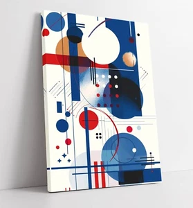 AZUL ROJO ABSTRACTO ESTILO KANDINSKY DECORACIÓN DEL HOGAR LIENZO ARTE DE PARED IMPRESIÓN DE IMÁGENES - Imagen 1 de 2