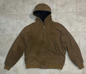 Vintage J130 Style Jacket Santa Fe Detroit Work Canvas Hooded Mens XL Quilted - Picture 1 of 10