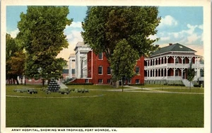 Vintage Virginia VA Postcard Army Hospital Showing War Trophies Fort Monroe  - Picture 1 of 4
