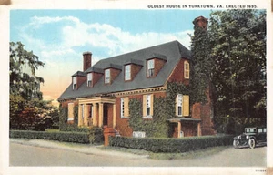 Postal VA: Casa más antigua de Yorktown, Virginia (1695), WB 1920 - Imagen 1 de 2