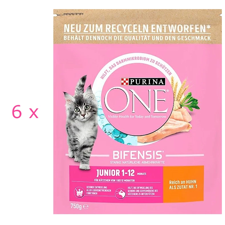 Purina One Junior Katzen-Trockenfutter mit Huhn, 800 g