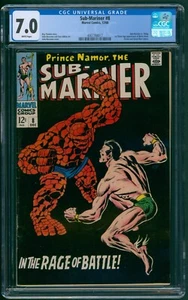 Sub-Mariner #8 CGC 7.0 Marvel Comics Prince Namor vs Thing 12/68 primera Betty Dean - Imagen 1 de 1