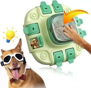 Dog Puzzle Toys for Small/Medium/Large Dogs Slow Feeder W/Button Level 2 in 1 Bo - Picture 1 of 6