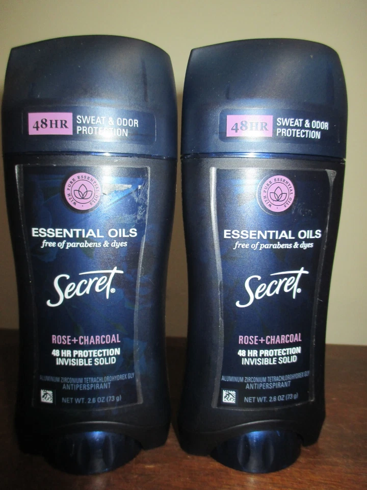 2 aceites esenciales desodorantes antitranspirantes secretos rosa + carbón 2,6 OZ CADUCIDAD 23/06 Foto 1 de 1