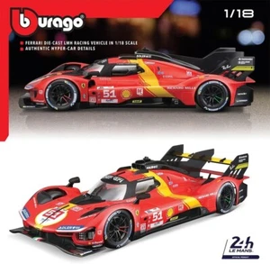 Bburago Ferrari 499P LMH #51 2023 24H Le Mans Champion 1/18 Diecast Red 18-16301 - Picture 1 of 5