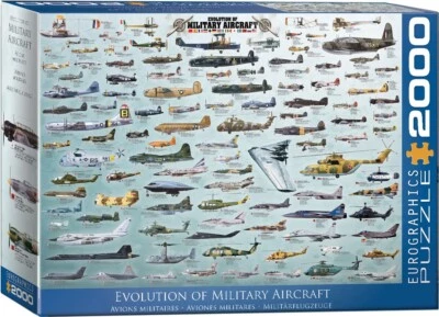 Evolution of Military Aircraft 2000 piece jigsaw puzzle 965mm x 685mm (pz) - Image 1 of 2