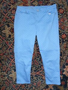 Talbots Signature Slim Crop Jeans, 14, Cornflower Blue & White Polka Dots