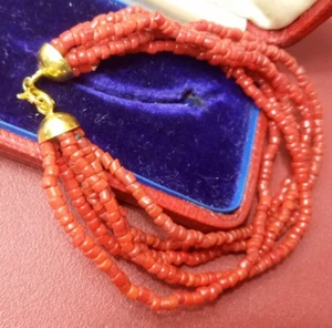 *** Favoloso BRACCIALE di Corallo multifilo con susta in ORO 18 carati 750 *** - Foto 1 di 12
