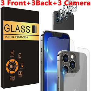 9PC Front+Back+Camera Lens Screen Protector For iPhone 17 16 15 14 13 12 Pro Max - Picture 1 of 17