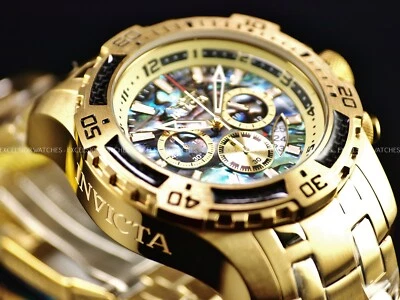 Invicta Herren 51mm Pro Diver SCUBA Chronograph ABALONE Zifferblatt goldfarben SS Uhr - Bild 1 von 4