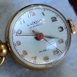 Vintage 50s Luxor Crystal Ball Pocket Watch 17 Jewel Mechanical Working Incabloc - Picture 1 of 21