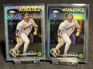2024 Topps Chrome Update Darrell Hernaiz RC Xfractor Refractor A's - Picture 1 of 2