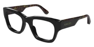 Authentic Gucci EyeGlasses GG1669O 005 Black / Havana Full Rim Glasses 52MM - Picture 1 of 4