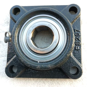 Premium 1-1/8" Hex Bore Bearing 207KRRB12 + 4-Bolt DUCTILE Iron Flange Assembly - Picture 1 of 7