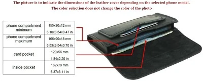 PREMIUM HAND SEWN OF GENUINE LEATHER WAIST POUCH CASE COVER FOR MOBILE PHONES - Image 1 of 4