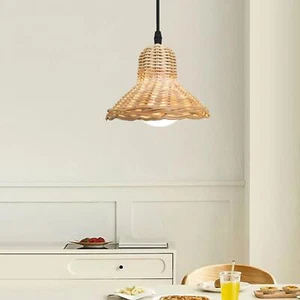 Rattan Pendant Light Shade Boho for Dining Room Restaurant Living Room - Picture 1 of 7