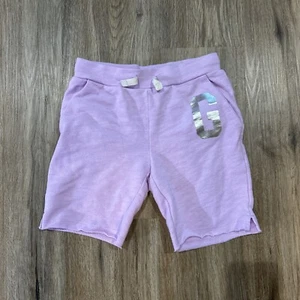 Gap Kids Girls Light Purple String Logo Sweat Shorts Sz M - Picture 1 of 3