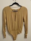 Woman's intimately free people size xs gold bodysuit (1)