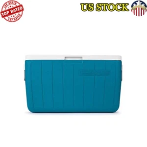 Portable Insulated Cooler 48qt Ice Retention Camping Beach Picnic Boating Blue - Picture 1 of 7