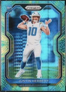 Justin Herbert RC 2020 Panini Prizm Green Hyper Prizm #21/175 #325