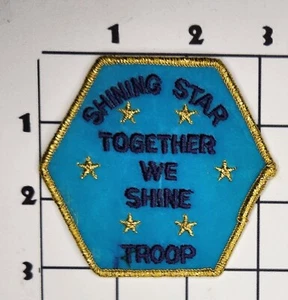 Shining Star Troop Patch Girl Scouts GSUSA Embroidered Iron On - Picture 1 of 1