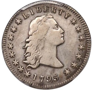 1795 $1 Flowing Hair Silver Dollar 3 Leaves PCGS VF25 Excellent Eye Appeal WOW!! - Picture 1 of 4