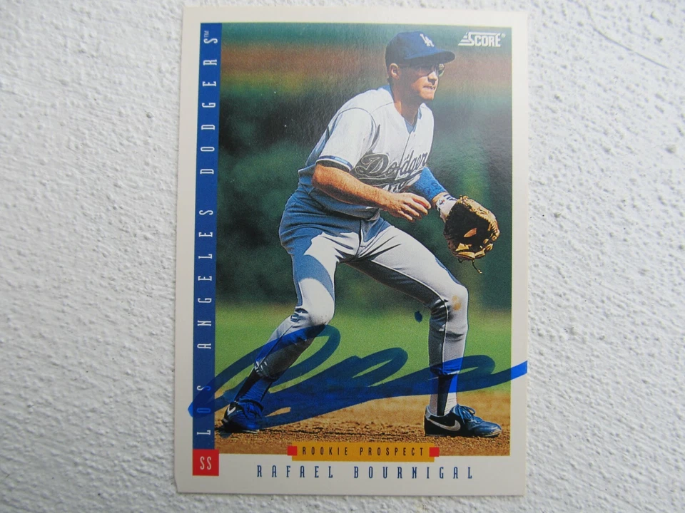 Dodgers Rafael Bournigal Signed Autographed 1993 Score Rookie Prospect Nr.Mint - Image 1 of 1