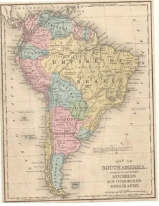 1896 Karte von Südamerika - Bild 1 von 1