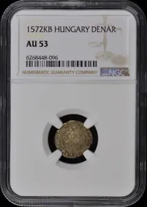 1572KB Hungary Denar Maximilian II  Madonna and Child NGC AU 53 - Picture 1 of 2