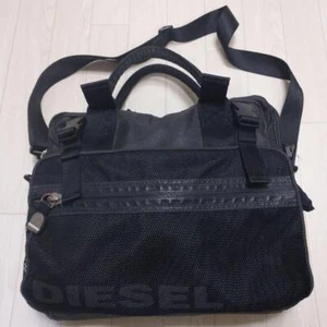 Diesel Logo Grabado Negro Maletín Vintage 2 Vías Bolso de Mano de Hombro de J... - Imagen 1 de 24