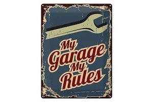 Blechschild Hinweis 30x40 cm My garage my rules Metall Deko Schild tin sign - Picture 1 of 5