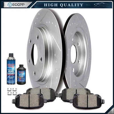 Rear Ceramic Brake Pads And Rotors For Chrysler Town & Country Volkswagen Routan Foto 1 de 4