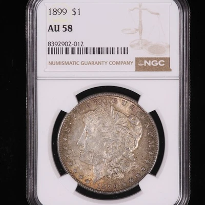 1899 MORGAN SILVER DOLLAR CERTIFIED NGC AU 58 ALMOST UNCIRCULATED ORIGINAL COIN - Image 1 of 2