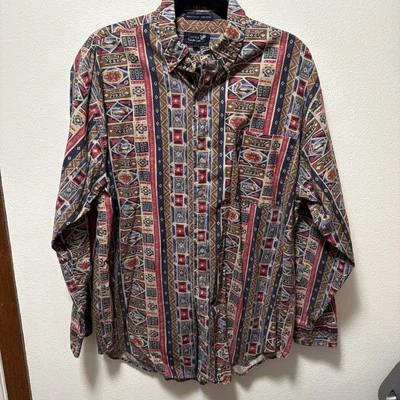 Camisa con botones Ducks Unlimited para hombre L/S talla L estampado occidental colores cálidos  Foto 1 de 4