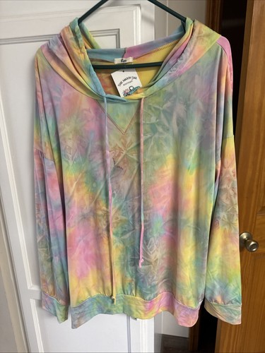 VETEMENTS Felpa con cappuccio E'gy Taffy (multicolore) tie dye taglia XL unisex arcobaleno di colori