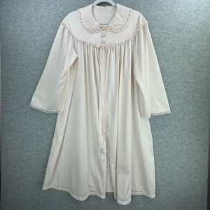 Unbranded VTG Robe Button Ribbon Tie Lace Size M Light Pink Nylon READ - Picture 1 of 7