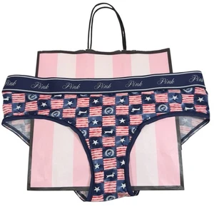 Neu mit Etikett Victoria's Secret PINKES Hipster-Höschen amerikanische Flagge Sterne patriotisch M - Bild 1 von 4