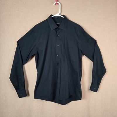 Pierre Cardin - Slim Fit Men's Medium - Black Shirt Long Sleeve Button Front - Image 1 of 4